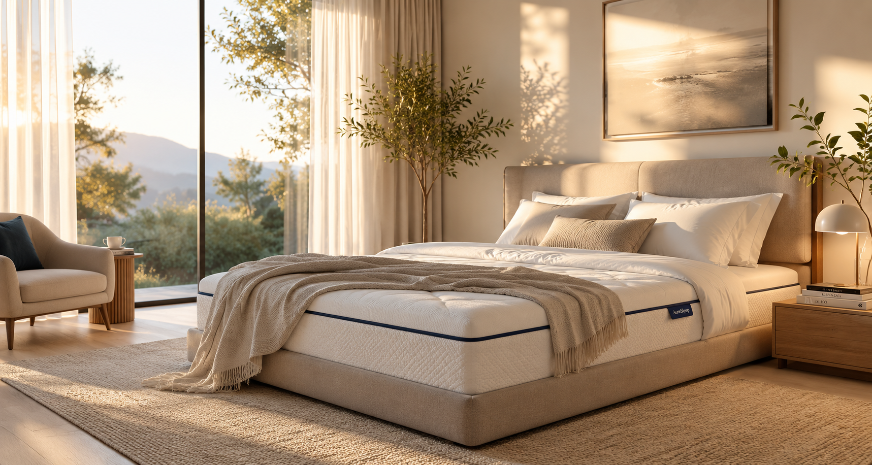 An AureSleep mattress with a quilted top and branded label